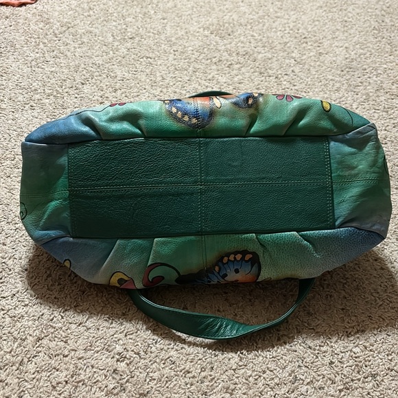 Anuschka Summer Wings Large Triple Compartment Hobo genuine leather - Picture 5 of 9